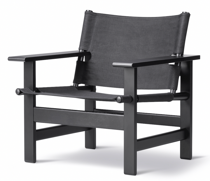 Canvas Chair - Fredericia - Chairs - Black Canvas/Black Lacquered Oak - HORNE