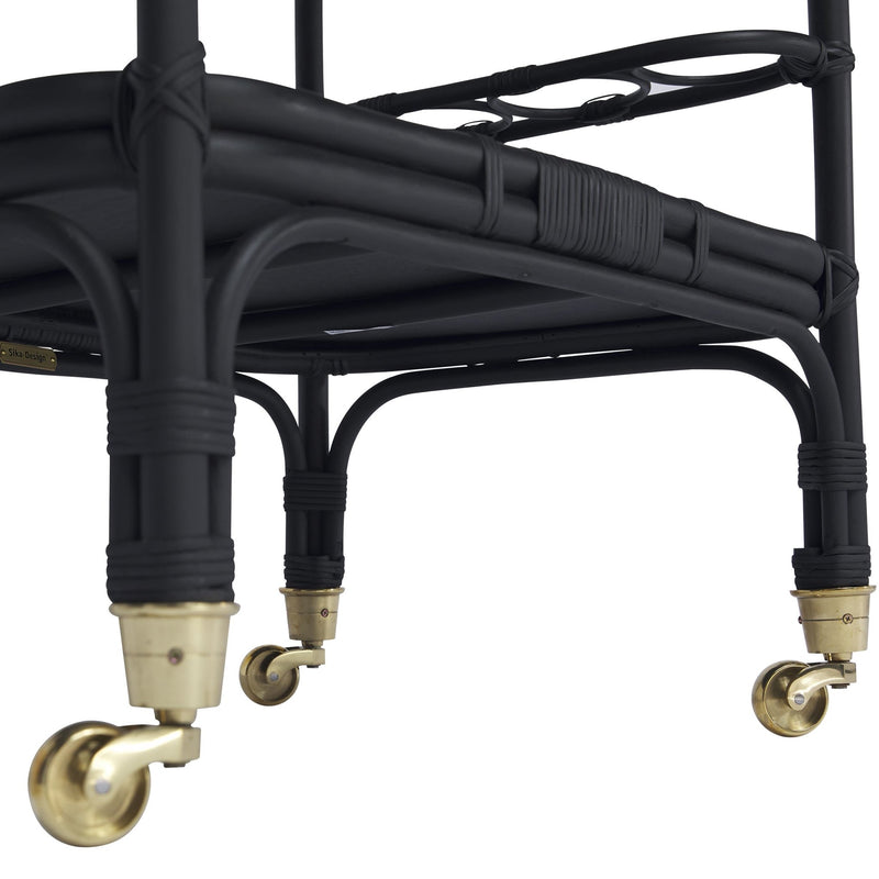 Carlo Rattan Bar Cart - Sika Design - Tables + Desks - Antique - HORNE