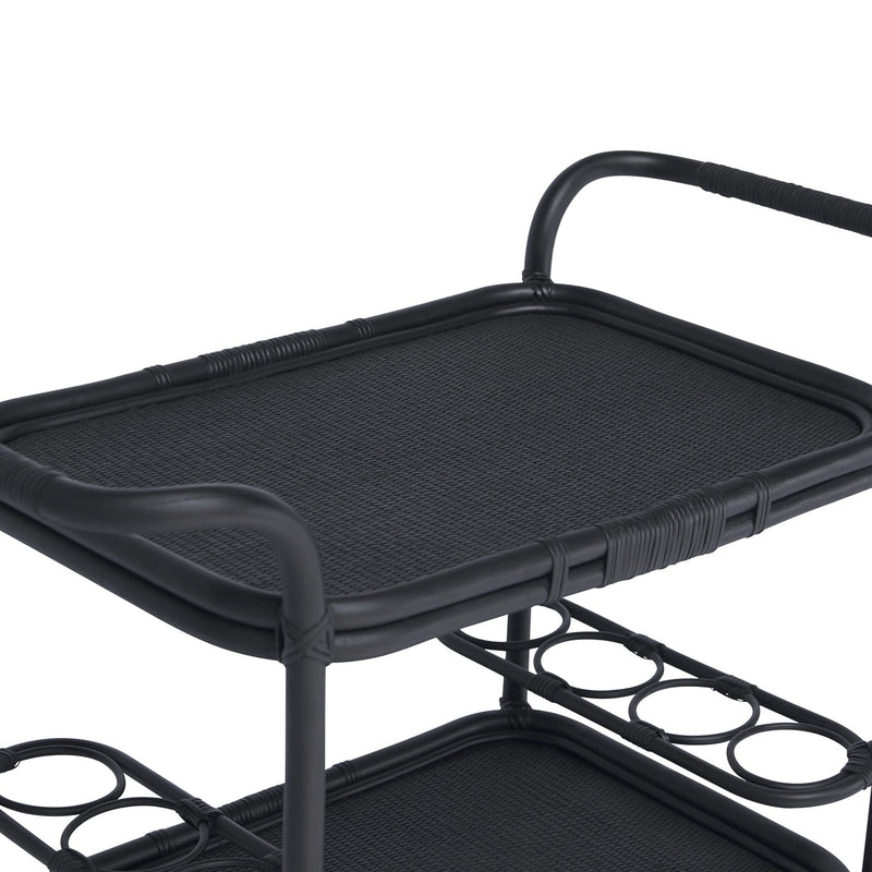 Carlo Rattan Bar Cart - Sika Design - Tables + Desks - Antique - HORNE