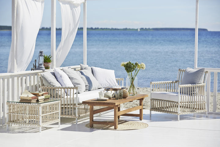 Caroline Lounge Chair - Exterior - Sika Design - Outdoor Furniture - Dove White - Sunbrella Sailcloth Seagull - HORNE