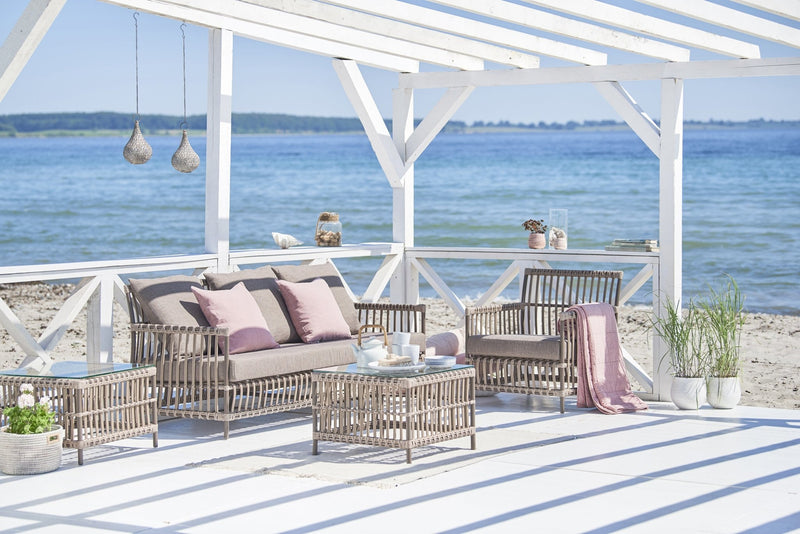 Caroline Lounge Chair - Exterior - Sika Design - Outdoor Furniture - Dove White - Sunbrella Sailcloth Seagull - HORNE