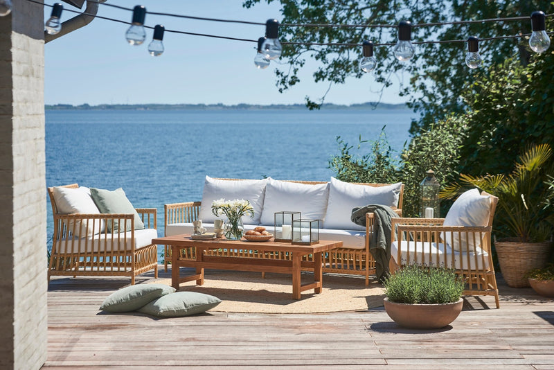 Caroline Lounge Chair - Exterior - Sika Design - Outdoor Furniture - Dove White - Sunbrella Sailcloth Seagull - HORNE