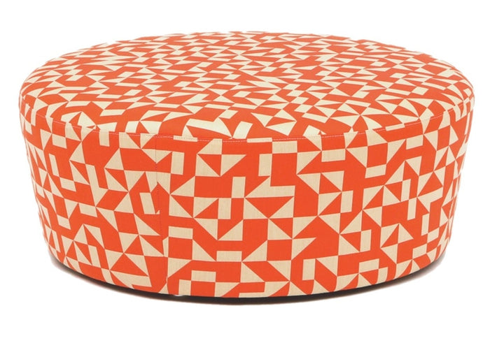Caroline Outdoor Ottoman - Artless - Outdoor Furniture - 24"Dia. - Aqua - HORNE