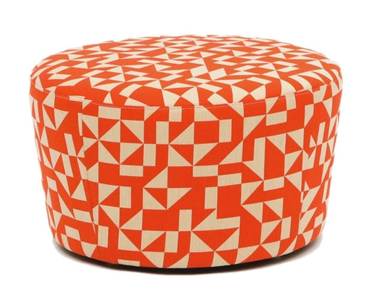 Caroline Outdoor Ottoman - Artless - Outdoor Furniture - 24"Dia. - Aqua - HORNE