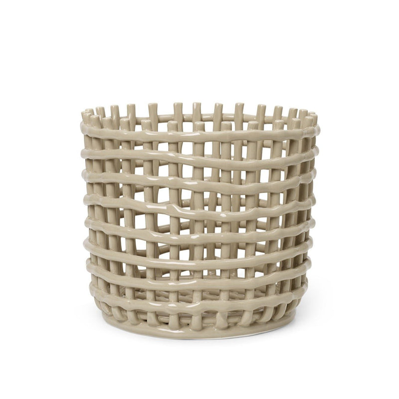 Ceramic Basket - Ferm Living - Storage + Organization - Oval - Blue - HORNE