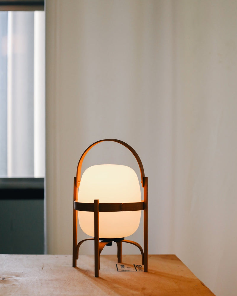 Cestita Batería Portable Lamp - Santa & Cole - Table + Task - White Opal Polyethylene - HORNE