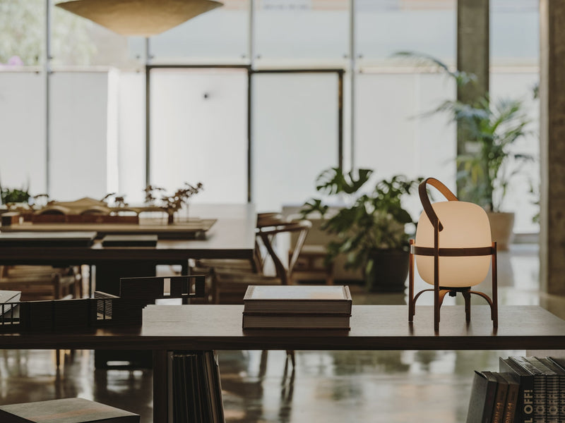 Cestita Batería Portable Lamp - Santa & Cole - Table + Task - White Opal Polyethylene - HORNE