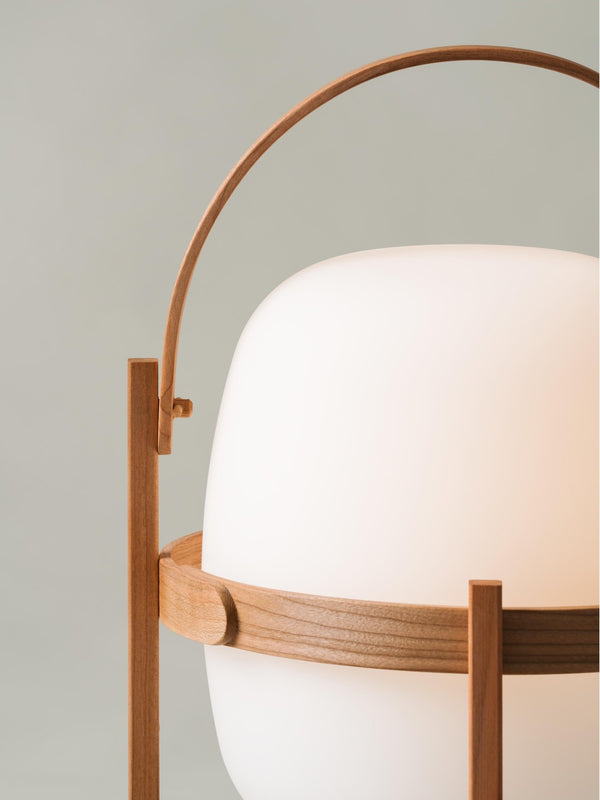 Cestita Batería Portable Lamp - Santa & Cole - Table + Task - White Opal Polyethylene - HORNE