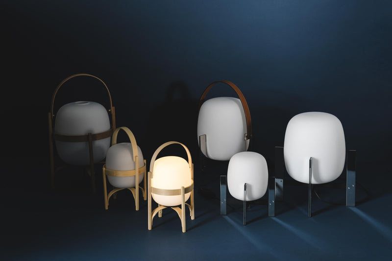 Cestita Batería Portable Lamp - Santa & Cole - Table + Task - White Opal Polyethylene - HORNE