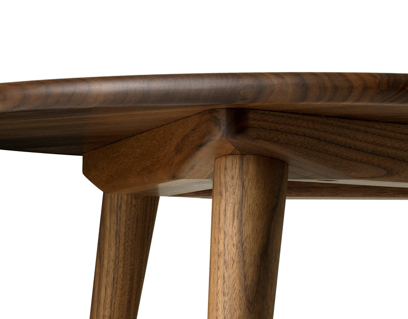 Small, round oak wood coffee table by Carl Hansen & Son