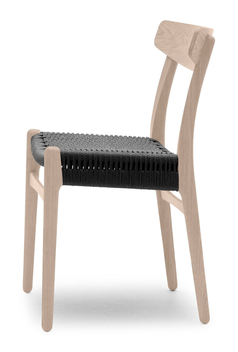 CH23 Dining Chair - Black Paper Cord - Carl Hansen & Son - Chairs - Oiled Oak - HORNE