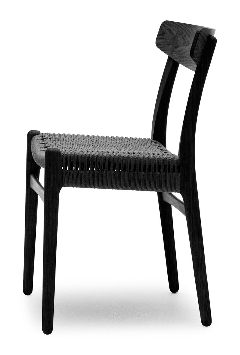 CH23 Dining Chair - Black Paper Cord - Carl Hansen & Son - Chairs - Oiled Oak - HORNE