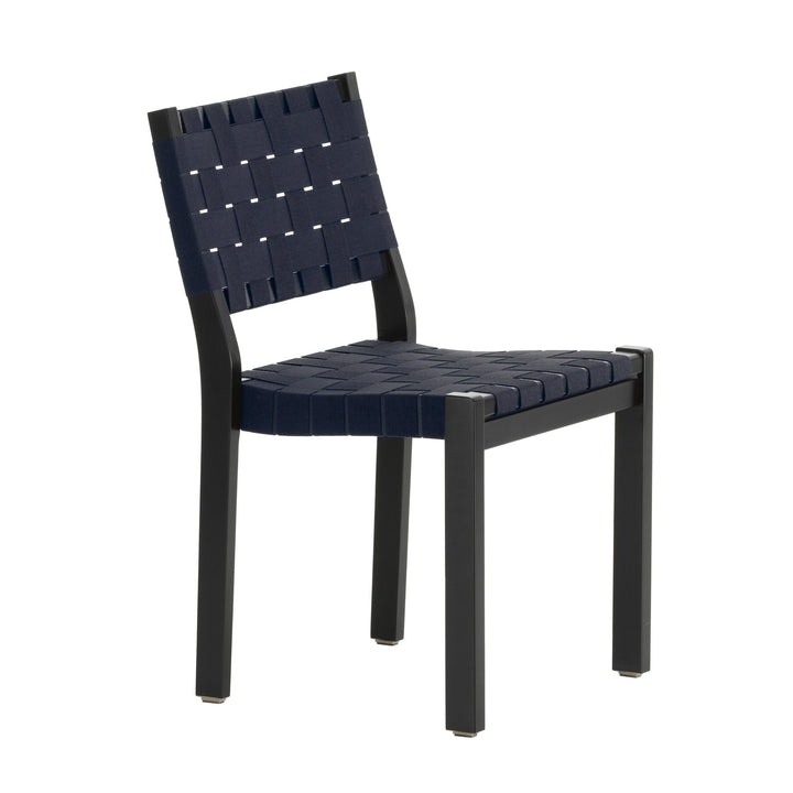 Chair 611 - Black Lacquered - Artek - Chairs - Blue - HORNE