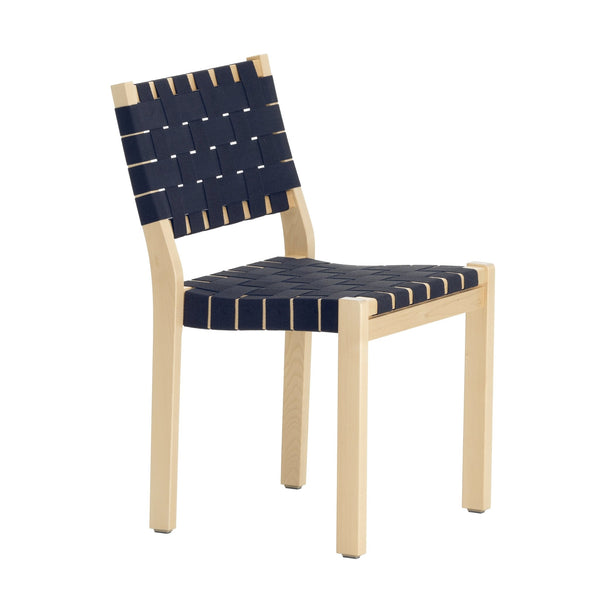 Chair 611 - Natural Lacquered - Artek - Chairs - Blue - HORNE