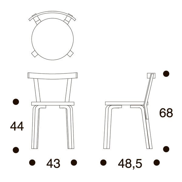 Chair 69 by Alvar Aalto - Artek - Chairs - Birch Veneer Seat - HORNE