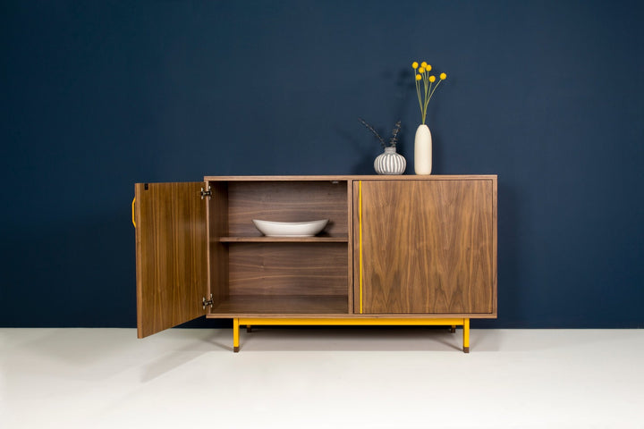 Chapman Double Unit Storage Cabinet - Walnut - Tronk - Sideboards + Cabinets - Brassy Gold - HORNE