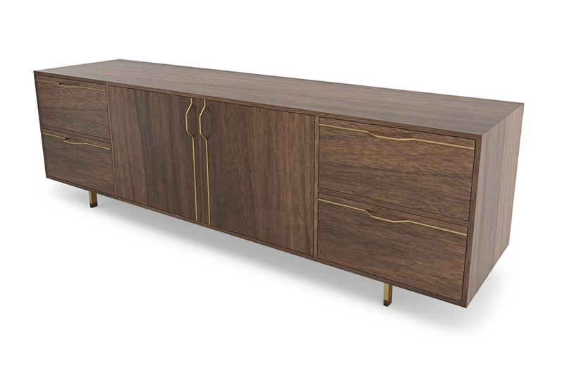 Chapman Large Credenza Storage Unit - Walnut - Tronk - Sideboards + Cabinets - Black - HORNE