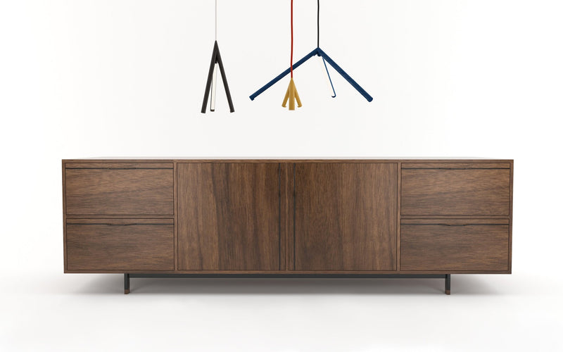 Chapman Large Credenza Storage Unit - Walnut - Tronk - Sideboards + Cabinets - Black - HORNE