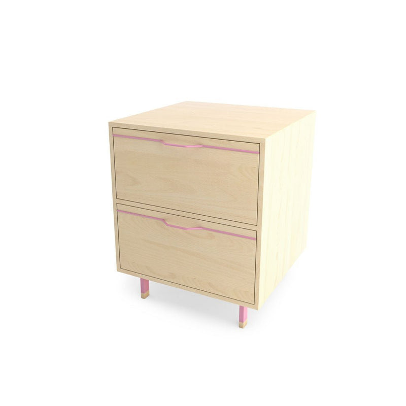 Chapman Single Unit Storage Nightstand - Maple - Tronk - Bedside Tables - Brassy Gold - HORNE