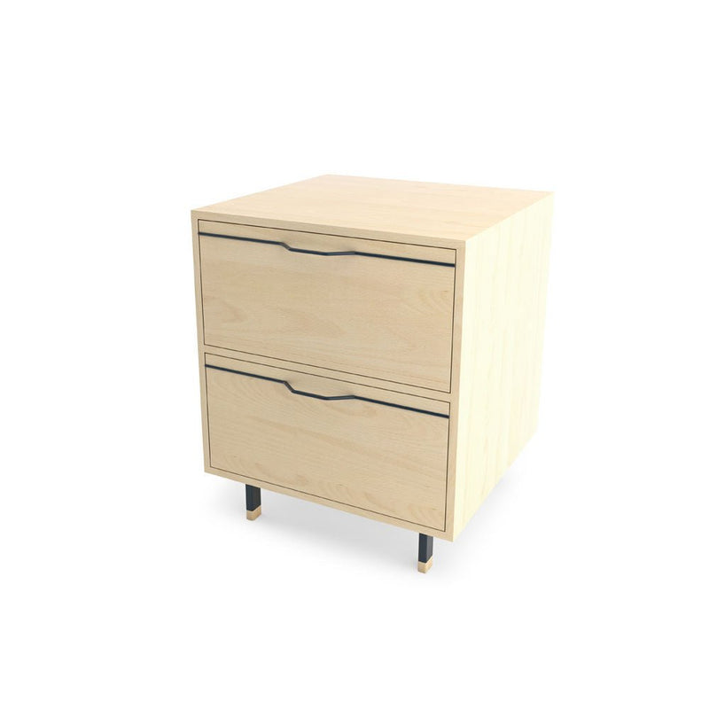 Chapman Single Unit Storage Nightstand - Maple - Tronk - Bedside Tables - Brassy Gold - HORNE