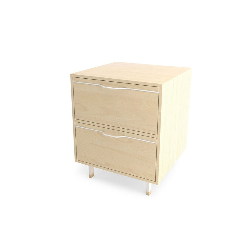 Chapman Single Unit Storage Nightstand - Maple - Tronk - Bedside Tables - Brassy Gold - HORNE