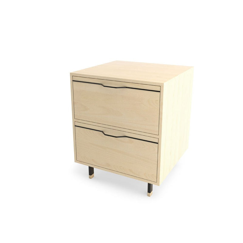 Chapman Single Unit Storage Nightstand - Maple - Tronk - Bedside Tables - Brassy Gold - HORNE