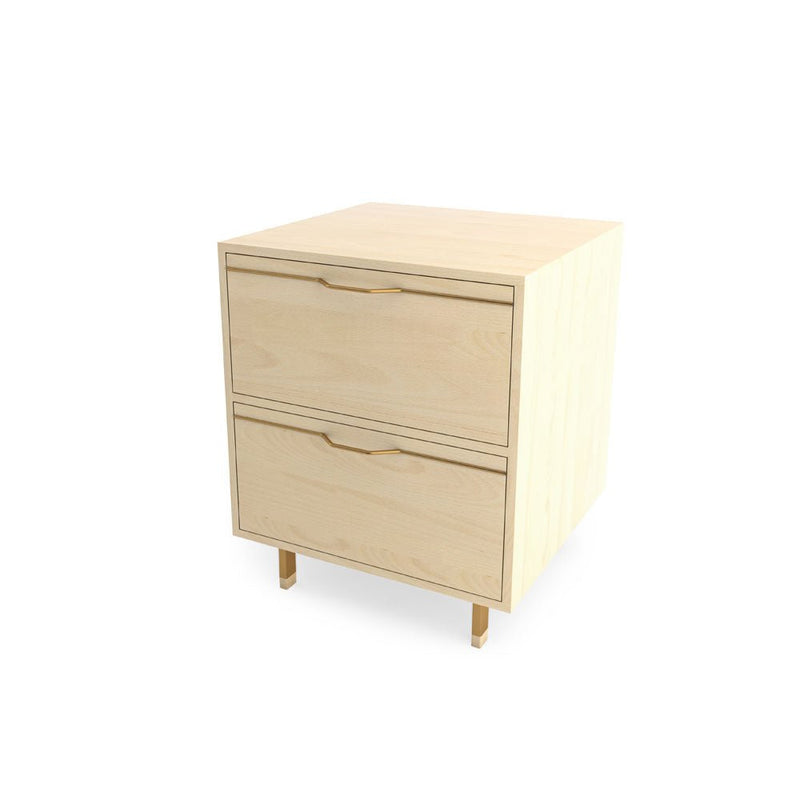 Chapman Single Unit Storage Nightstand - Maple - Tronk - Bedside Tables - Brassy Gold - HORNE
