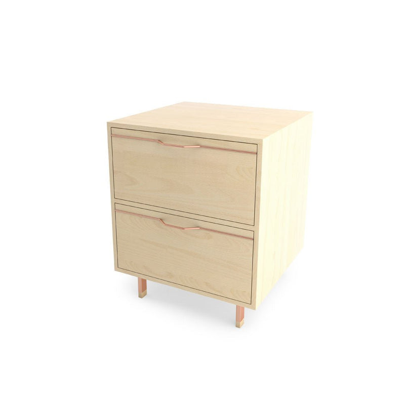 Chapman Single Unit Storage Nightstand - Maple - Tronk - Bedside Tables - Brassy Gold - HORNE