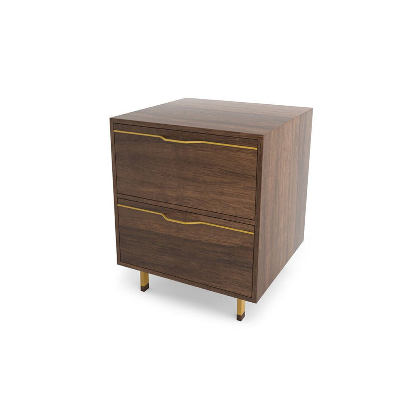 Chapman Single Unit Storage Nightstand - Walnut - Tronk - Bedside Tables - Rose Copper - HORNE