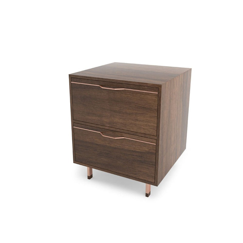 Chapman Single Unit Storage Nightstand - Walnut - Tronk - Bedside Tables - Rose Copper - HORNE