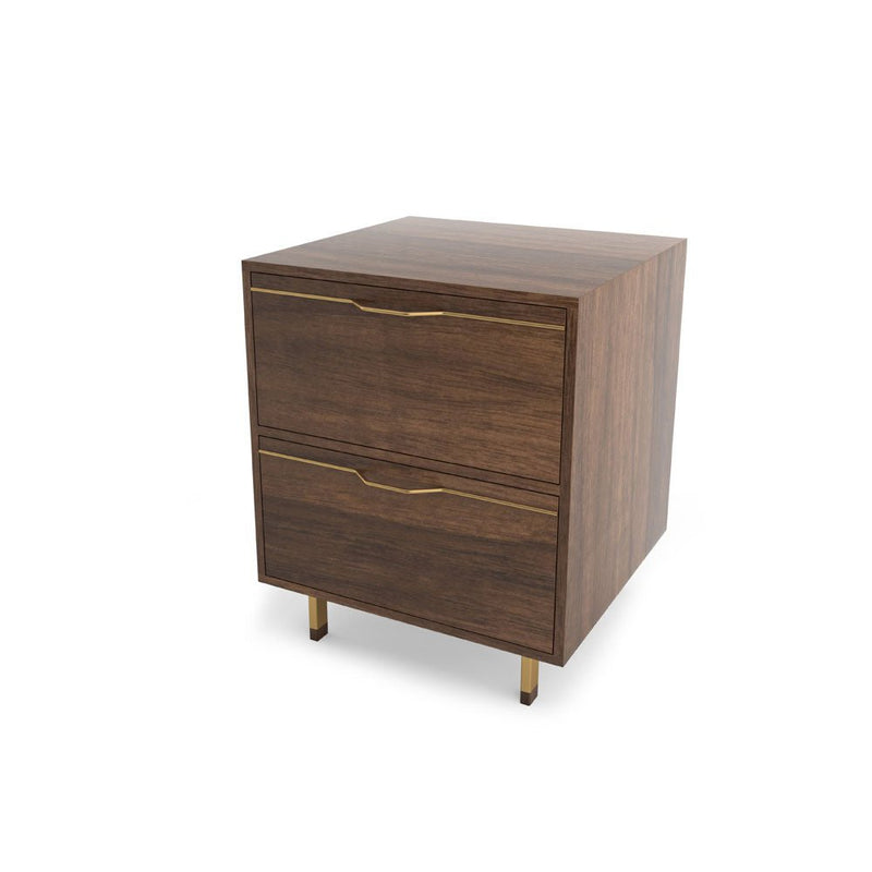 Chapman Single Unit Storage Nightstand - Walnut - Tronk - Bedside Tables - Rose Copper - HORNE