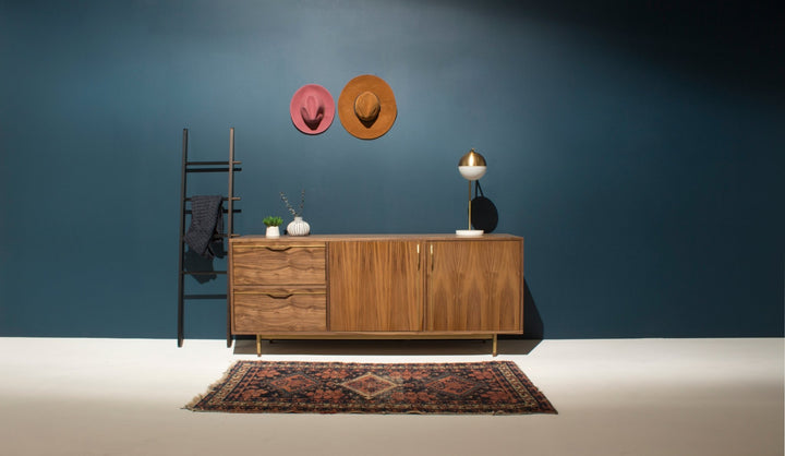 Chapman Small Credenza Storage Unit - Walnut - Tronk - Sideboards + Cabinets - Brassy Gold - HORNE
