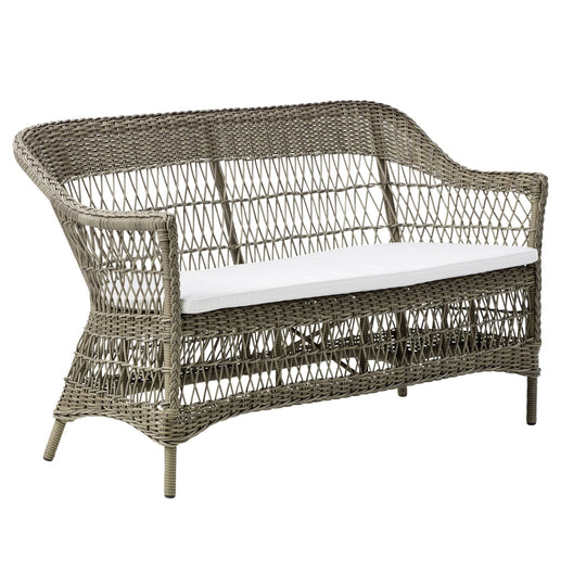 Charlot 2 - Seater Sofa - Exterior - Sika Design - Outdoor Furniture - Antique - Tempotest Canvas White - HORNE