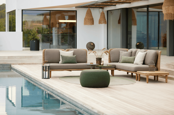 Circle Footstool - Cane Line - Outdoor Furniture - Large - Dark Green - HORNE