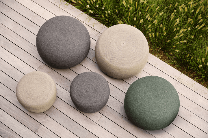 Circle Footstool - Cane Line - Outdoor Furniture - Large - Dark Green - HORNE