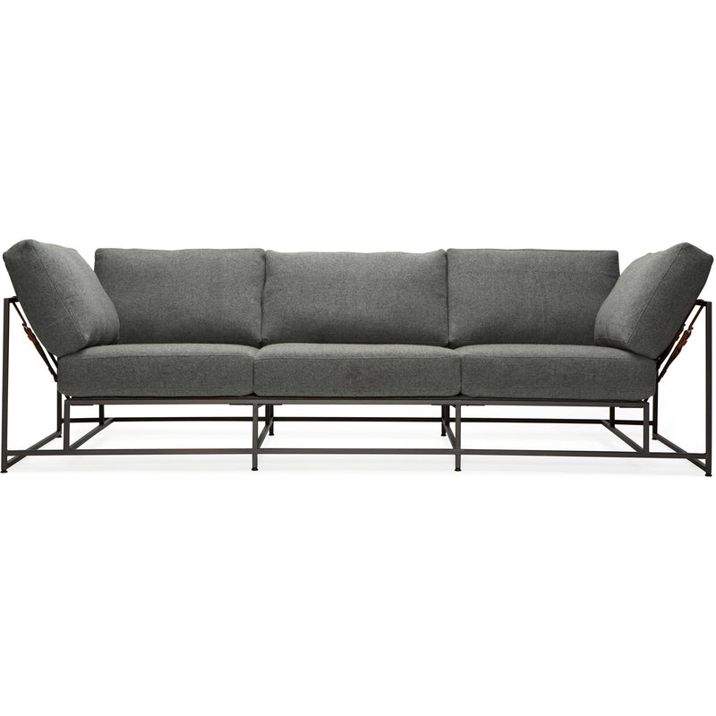 City Gym Sofa - Grey Wool & Blackened Steel