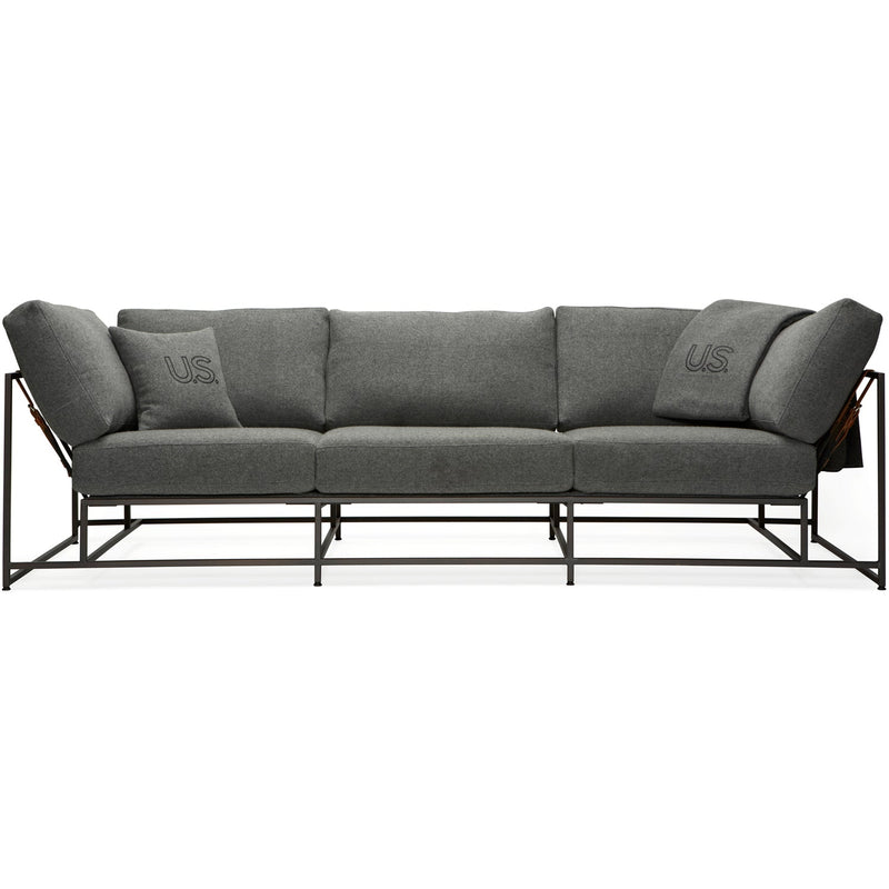 City Gym Sofa - Grey Wool & Blackened Steel