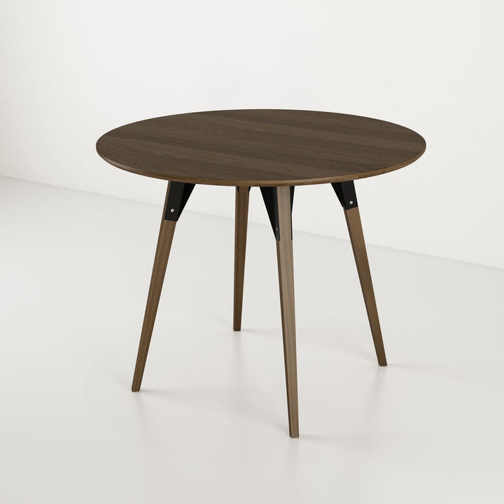 Clarke Small Circle Dining Table - Walnut - Tronk - Tables + Desks - Black - HORNE