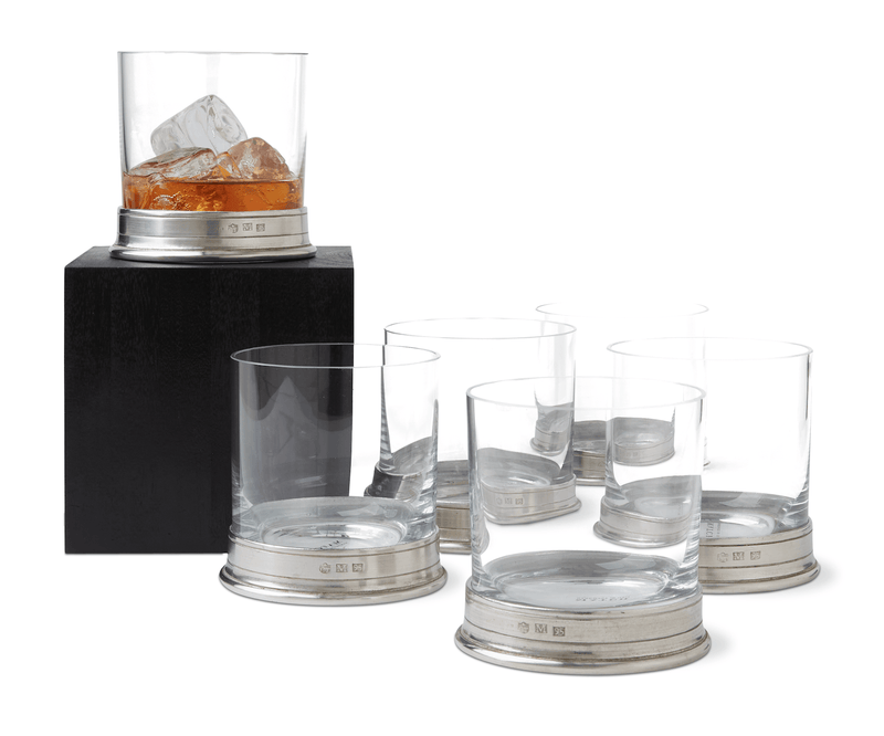 Classic Double Old Fashioned Glass - Set of 2 - Match Pewter - Beer + Cocktail Glasses - HORNE