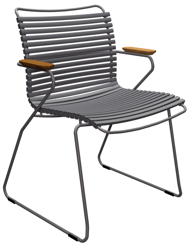 CLICK Outdoor Dining Chair w/Armrests - HOUE - Outdoor Furniture - Dark Grey - HORNE