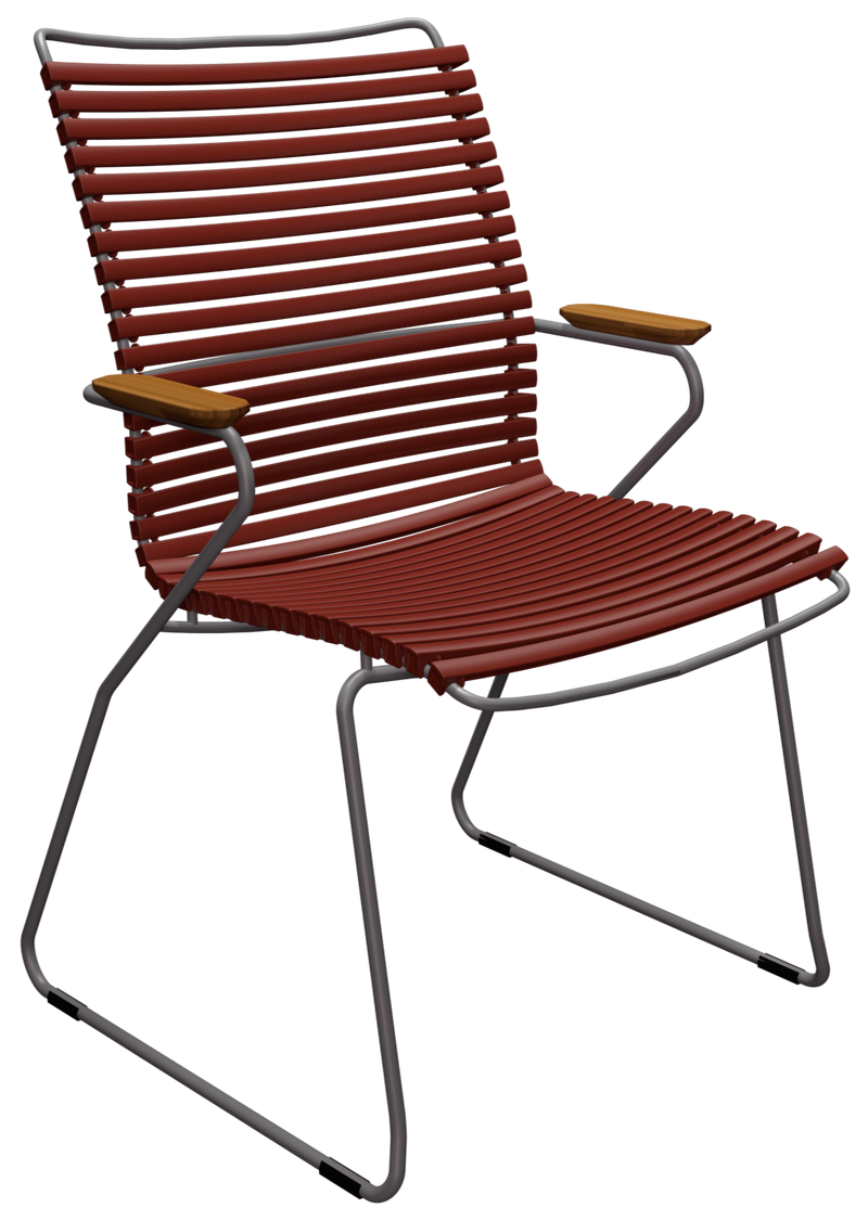 CLICK Outdoor Dining Chair w/Armrests - Tall Back - HOUE - Outdoor Furniture - Pine Green - HORNE