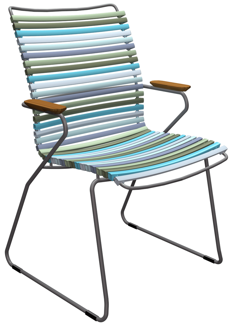 CLICK Outdoor Dining Chair w/Armrests - Tall Back - HOUE - Outdoor Furniture - Pine Green - HORNE