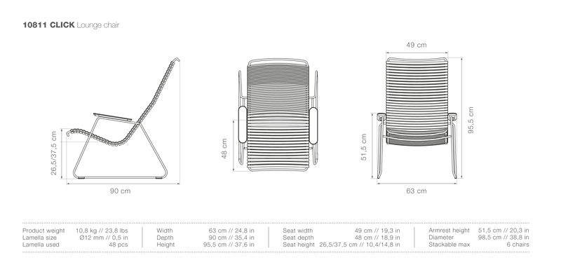 CLICK Outdoor Lounge Chair - HOUE - Outdoor Furniture - Pine Green - HORNE