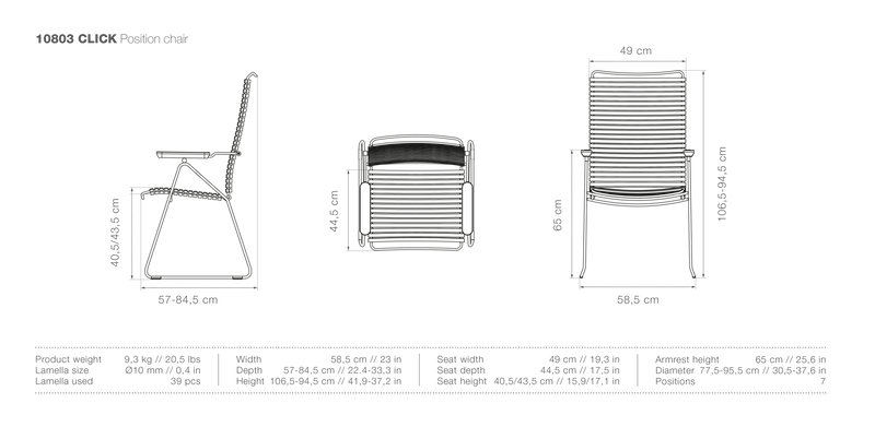 CLICK Outdoor Position Chair - HOUE - Outdoor Furniture - Pine Green - HORNE