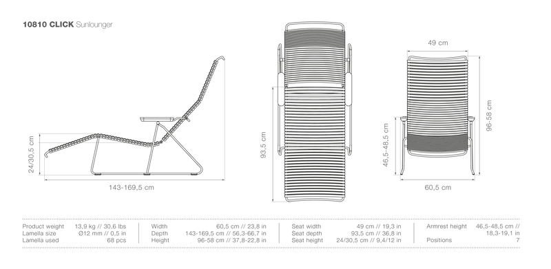 CLICK Sunlounger - HOUE - Outdoor Furniture - Pine Green - HORNE
