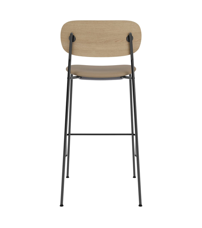 Co Bar Chair - Upholstered Seat - Audo Copenhagen - Chairs - Black Frame/ Natural Oak Back/ Audo Boucle 02 (Beige) - HORNE