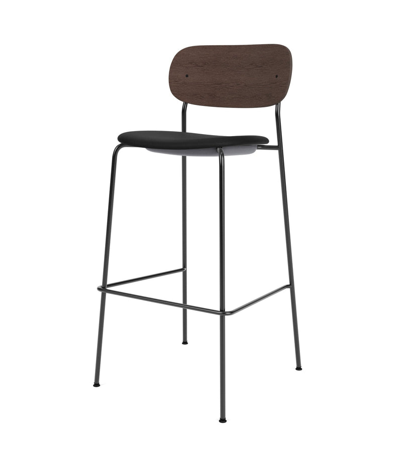 Co Bar Chair - Upholstered Seat - Audo Copenhagen - Chairs - Black Frame/ Natural Oak Back/ Audo Boucle 02 (Beige) - HORNE