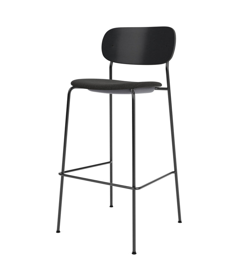 Co Bar Chair - Upholstered Seat - Audo Copenhagen - Chairs - Black Frame/ Natural Oak Back/ Audo Boucle 02 (Beige) - HORNE