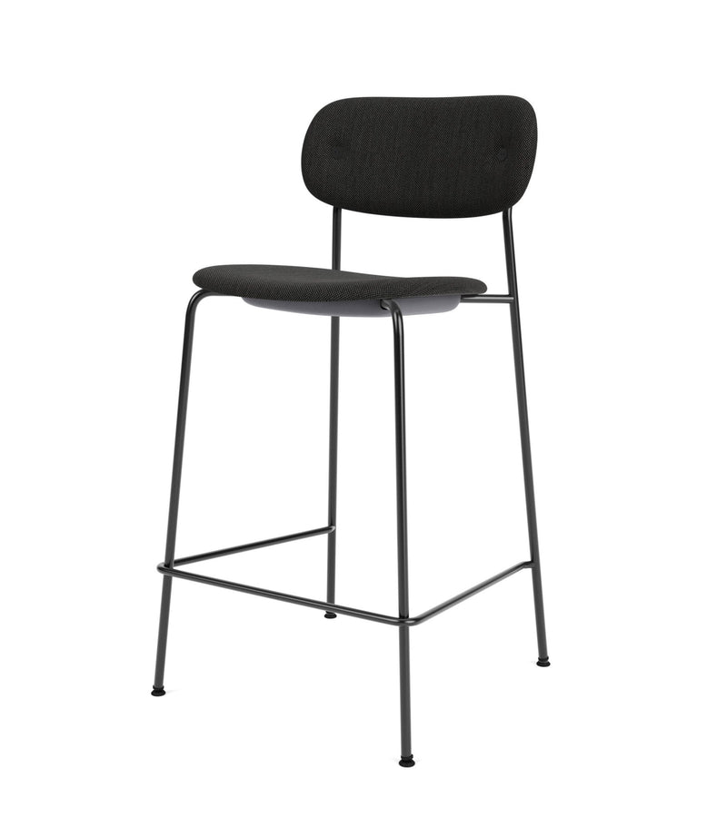 Co Counter Chair - Fully Upholstered - Audo Copenhagen - Chairs - Black Steel/ Audo Boucle 02 (Beige) - HORNE