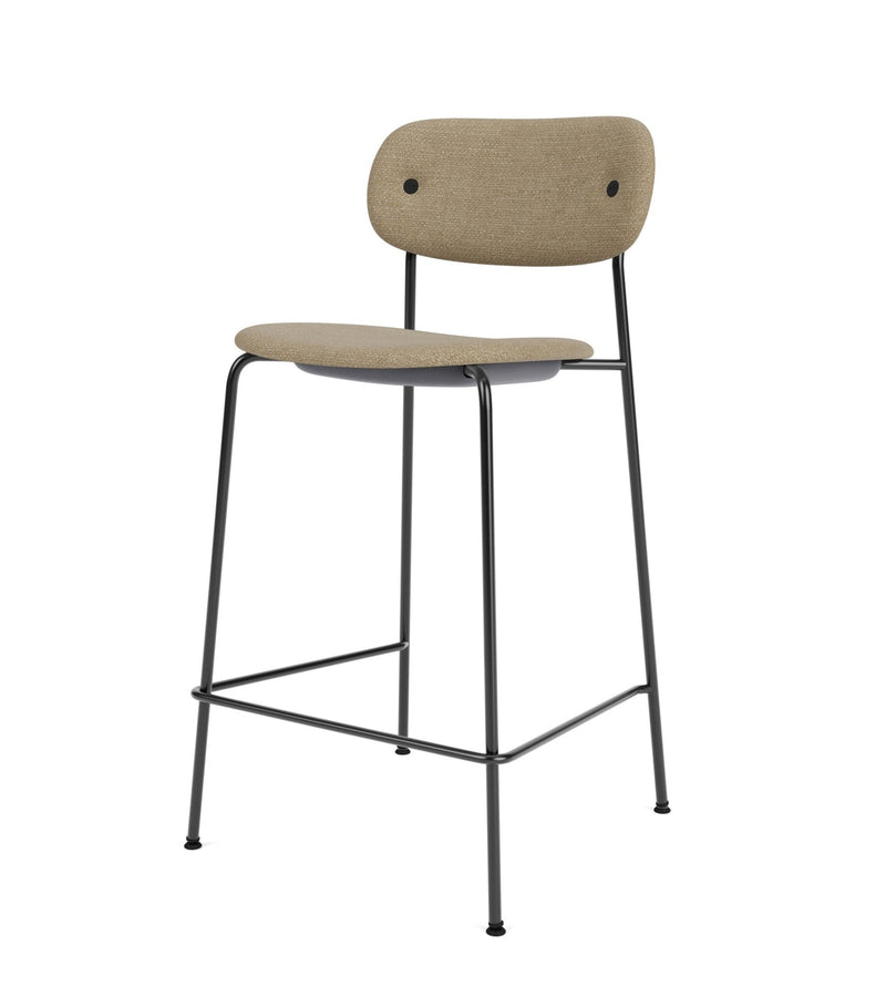 Co Counter Chair - Fully Upholstered - Audo Copenhagen - Chairs - Black Steel/ Audo Boucle 02 (Beige) - HORNE